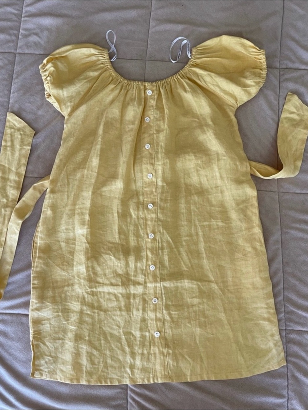 EUC Faithful the Brand yellow linen mini dress size 2